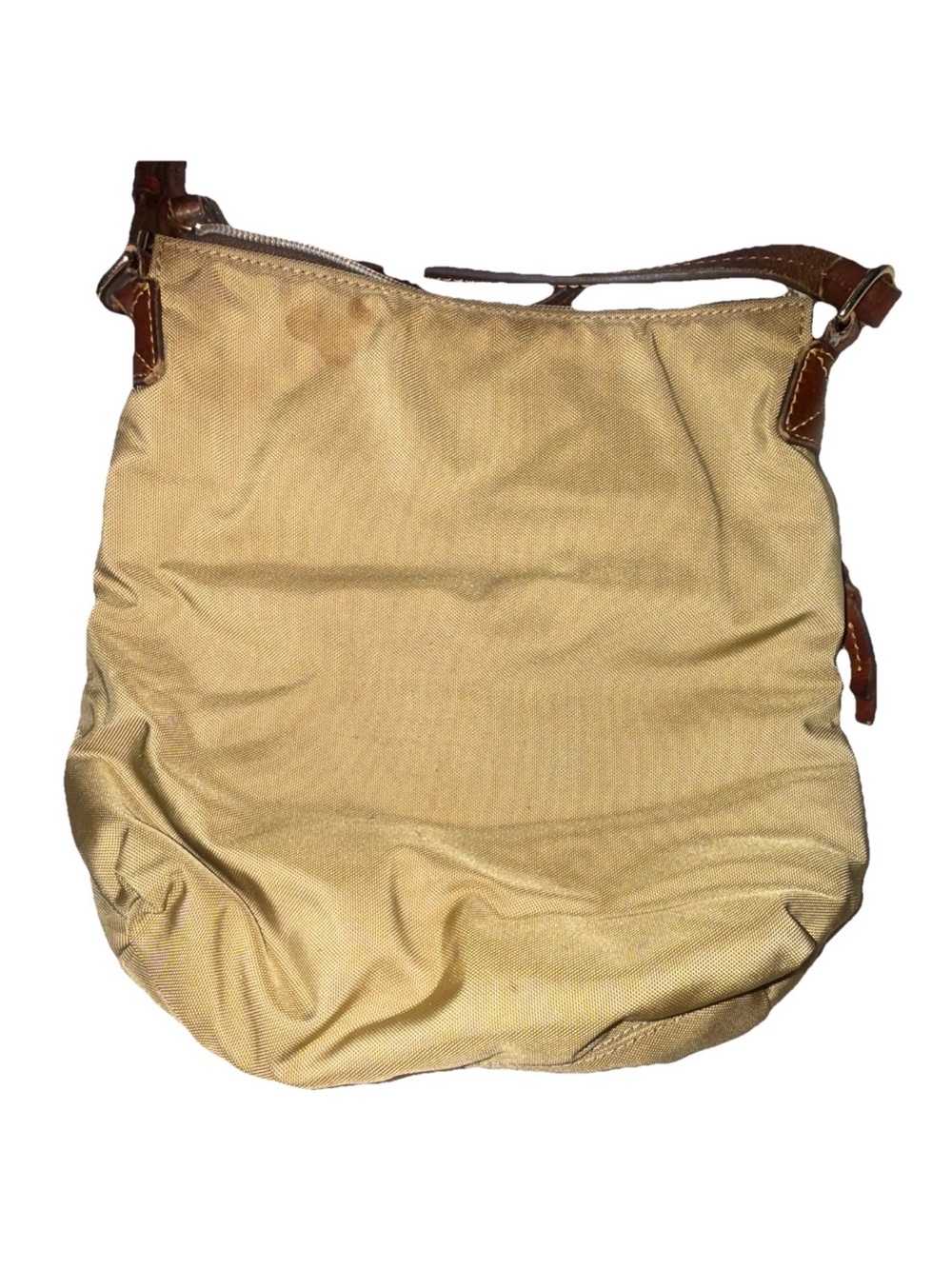 Dooney & Bourke Tan Canvas Crossbody with Brown Leather Trim - Picture 4 of 10